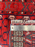 27386-Hatchlu Tekke Antique(1920-1930)/Handmade/Hand-Knotted Persian Rug/Carpet Tribal/Nomadic Authentic/ Size: 5'1" x 3'8"/155cm x 112cm