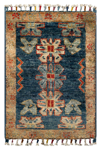 26557 -  Hand-knotted Contemporary Chobi Ziegler /Modern Carpet/Rug / Size: 2'0" x 1'3"/61cm x 38cm