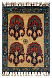 26539-Chobi Ziegler Hand-Knotted/Handmade Afghan Rug/Carpet Modern Authentic/Size: 2'0" x 1'3"