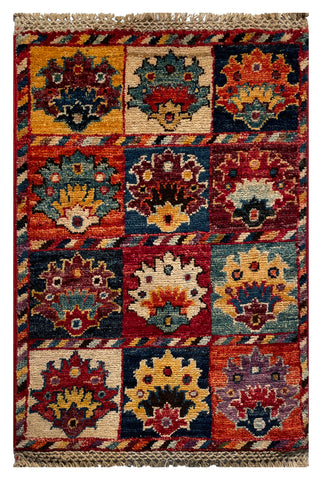 26662 - Chobi Hand-Knotted/Handmade Afghan Tribal/Nomadic Authentic/Size: 2'0" x 1'3"