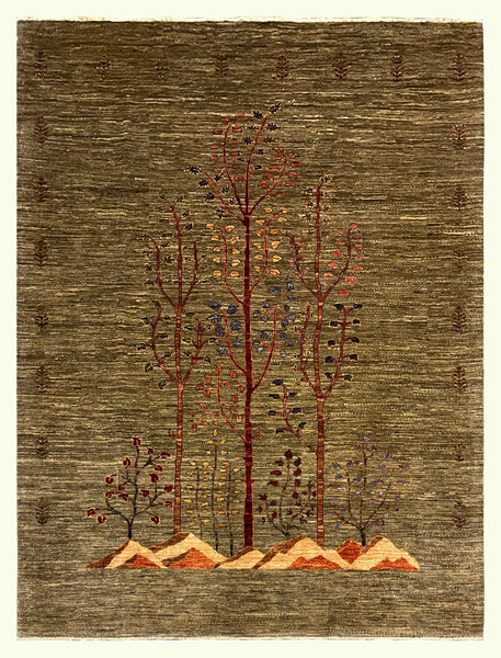 27400-Chobi Ziegler Handmade/Hand-knotted Afghan Rug/Carpet Tribal/Nomadic Authentic/ Size: 7'8" x 5'8" / 234cm x 173cm