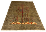 27400-Chobi Ziegler Handmade/Hand-knotted Afghan Rug/Carpet Tribal/Nomadic Authentic/ Size: 7'8" x 5'8" / 234cm x 173cm