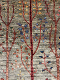 27400-Chobi Ziegler Handmade/Hand-knotted Afghan Rug/Carpet Tribal/Nomadic Authentic/ Size: 7'8" x 5'8" / 234cm x 173cm