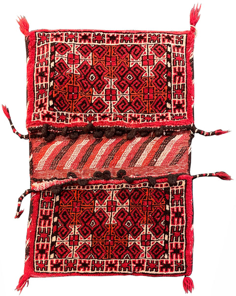 27402- Shiraz Antique Camel Bag Persian Hand-knotted/Authentic/Nomadic/Tribal/ Size: 2'8" x 2'3" /81cm x 69cm