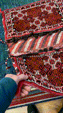 27402- Shiraz Antique Camel Bag Persian Hand-knotted/Authentic/Nomadic/Tribal/ Size: 2'8" x 2'3" /81cm x 69cm