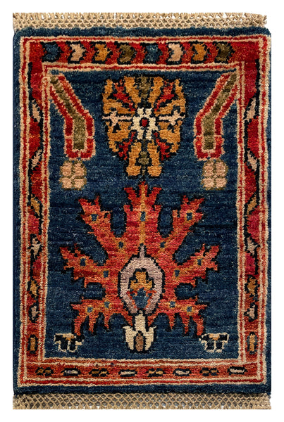 26660 - Chobi Hand-Knotted/Handmade Afghan Tribal/Nomadic Authentic/Size: 2'0" x 1'3"