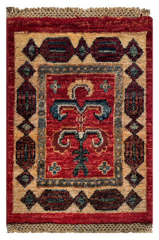 26659 - Chobi Hand-Knotted/Handmade Afghan Tribal/Nomadic Authentic/Size: 2'0" x 1'3"
