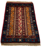26661 - Chobi Hand-Knotted/Handmade Afghan Tribal/Nomadic Authentic/Size: 2'0" x 1'3"