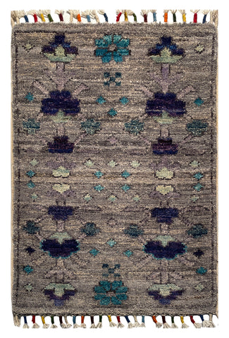 26326-Chobi Ziegler Hand-Knotted/Handmade Afghan Rug/Carpet Modern Authentic/Size: 2'0" x 1'3"