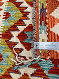 26043B- Kelim Hand-Woven/Flat Weaved/Handmade Afghan /Carpet Tribal/Nomadic Authentic/Size: 2'11" x 2'0"
