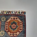 26328-Chobi Ziegler Hand-Knotted/Handmade Afghan Rug/Carpet Modern Authentic/Size: 1'9" x 1'3"