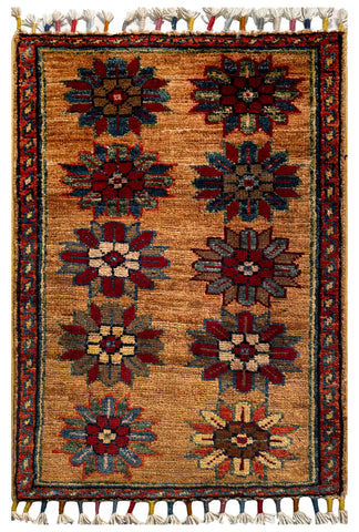 26563 -  Hand-knotted Contemporary Chobi Ziegler /Modern Carpet/Rug / Size: 2'0" x 1'3"/61cm x 38cm