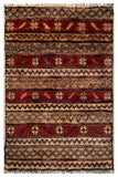 26550-Chobi Ziegler Hand-Knotted/Handmade Afghan Rug/Carpet Modern Authentic/Size: 2'0" x 1'3"