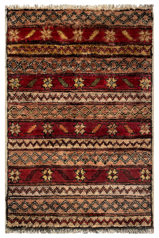 26550-Chobi Ziegler Hand-Knotted/Handmade Afghan Rug/Carpet Modern Authentic/Size: 2'0" x 1'3"/61cm x 38cm