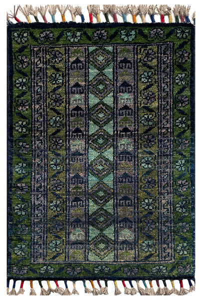 26580 -  Hand-knotted Contemporary Chobi Ziegler /Modern Carpet/Rug / Size: 2'0" x 1'3"