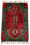 26544-Chobi Ziegler Hand-Knotted/Handmade Afghan Rug/Carpet Modern Authentic/Size: 2'0" x 1'3"