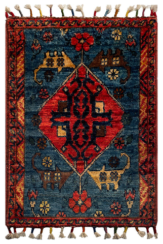 26552 -  Hand-knotted Contemporary Chobi Ziegler /Modern Carpet/Rug / Size: 2'0" x 1'3"/61cm x 38cm