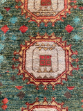 26536-Chobi Ziegler Hand-Knotted/Handmade Afghan Rug/Carpet Modern Authentic/Size: 2'0" x 1'3"