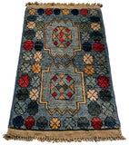 26532-Chobi Ziegler Hand-Knotted/Handmade Afghan Rug/Carpet Modern Authentic/Size: 2'0" x 1'3"