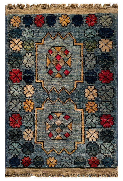 26532-Chobi Ziegler Hand-Knotted/Handmade Afghan Rug/Carpet Modern Authentic/Size: 2'0" x 1'3"