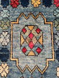 26532-Chobi Ziegler Hand-Knotted/Handmade Afghan Rug/Carpet Modern Authentic/Size: 2'0" x 1'3"