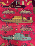 27853B- Balutch War Rug/ Afghan Hand-knotted Authentic/Nomadic/ Tribal Rug/Carpet/ Size: 5'0" x 3'7"/152cm x 109cm