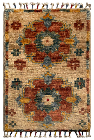 26556 -  Hand-knotted Contemporary Chobi Ziegler /Modern Carpet/Rug / Size: 2'0" x 1'3"/61cm x 38cm