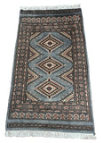 25097- Jaldar Hand-knotted/Handmade Pakistani Rug/Carpet Traditional Authentic/Size: 3'4" x 2'0"/102cm x 61cm