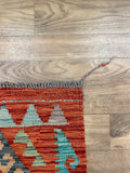 26062- Kelim Hand-Woven/Flat Weaved/Handmade Afghan /Carpet Tribal/Nomadic Authentic/Size: 3'2" x 2'0"/97cm x 61cm