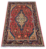 25501-Hamadan Hand-Knotted/Handmade Persian Rug/Carpet Traditional Authentic/ Size: 3'10" x 2'7" /117cm x 79cm
