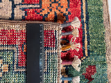 26540-Chobi Ziegler Hand-Knotted/Handmade Afghan Rug/Carpet Modern Authentic/Size: 2'0" x 1'3"
