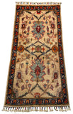 26496-Chobi Ziegler Hand-Knotted/Handmade Afghan Rug/Carpet Modern Authentic/Size: 3'6" x 1'8"