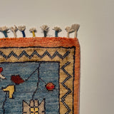 26482-Chobi Ziegler Hand-Knotted/Handmade Afghan Rug/Carpet Modern Authentic/Size: 3'1" x 1'6"