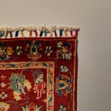 26273-Chobi Ziegler Hand-Knotted/Handmade Afghan Rug/Carpet Modern Authentic/Size: 3'2" x 1'7"/97cm x 48cm
