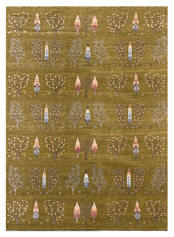 24880- Chobi Ziegler Hand-knotted/Handmade Indian Rug/Carpet Traditional Authentic/Size: 10'1" x 7'11"/307cm x 241cm