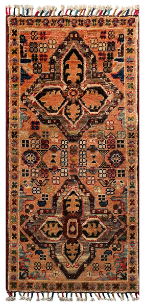 26252-Chobi Ziegler Hand-Knotted/Handmade Afghan Rug/Carpet Modern Authentic/Size: 3'3" x 1'5"