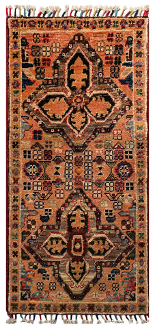 26252-Chobi Ziegler Hand-Knotted/Handmade Afghan Rug/Carpet Modern Authentic/Size: 3'3" x 1'5"/99cm x 43cm