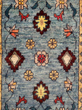 26508-Chobi Ziegler Hand-Knotted/Handmade Afghan Rug/Carpet Modern Authentic/Size: 3'1" x 1'6"