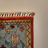 26508-Chobi Ziegler Hand-Knotted/Handmade Afghan Rug/Carpet Modern Authentic/Size: 3'1" x 1'6"