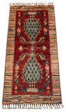 26162-Chobi Ziegler Hand-Knotted/Handmade Afghan Rug/Carpet Modern Authentic/Size: 3'4" x 1'6"