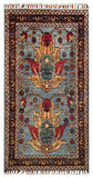 26271-Chobi Ziegler Hand-Knotted/Handmade Afghan Rug/Carpet Modern Authentic/Size: 3'2" x 1'6"