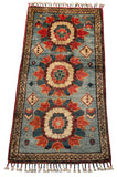 26497-Chobi Ziegler Hand-Knotted/Handmade Afghan Rug/Carpet Modern Authentic/Size: 3'4" x 1'7"