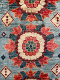 26497-Chobi Ziegler Hand-Knotted/Handmade Afghan Rug/Carpet Modern Authentic/Size: 3'4" x 1'7"