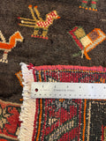 27857-Hamadan Hand-Knotted/Handmade Persian Rug/Carpet Tribal/Nomadic Authentic/ Size: 9'9" x 6'7"/297cm x 201cm