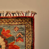 26497-Chobi Ziegler Hand-Knotted/Handmade Afghan Rug/Carpet Modern Authentic/Size: 3'4" x 1'7"