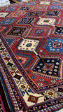 27898-Yalameh Hand-Knotted/Handmade Persian Rug/Carpet Tribal/Nomadic Authentic/ Size: 9'6" x 6'7"/290cm x 201cm