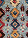 26260-Chobi Ziegler Hand-Knotted/Handmade Afghan Rug/Carpet Modern Authentic/Size: 3'1" x 1'7"