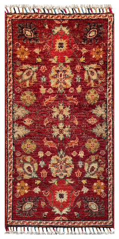 26262-Chobi Ziegler Hand-Knotted/Handmade Afghan Rug/Carpet Modern Authentic/Size: 3'3" x 1'6"
