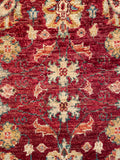 26262-Chobi Ziegler Hand-Knotted/Handmade Afghan Rug/Carpet Modern Authentic/Size: 3'3" x 1'6"