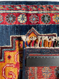 26258-Chobi Ziegler Hand-Knotted/Handmade Afghan Rug/Carpet Modern Authentic/Size: 3'2" x 1'6"